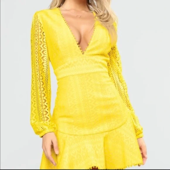 Fashion Nova | Dresses | Fashion Nova Size Small Yellow Dress Mini Long Sleeve | Poshmark Fashion Nova | Dresses | Fashion Nova Size Small Yellow Dress Mini Long Sleeve | Poshmark